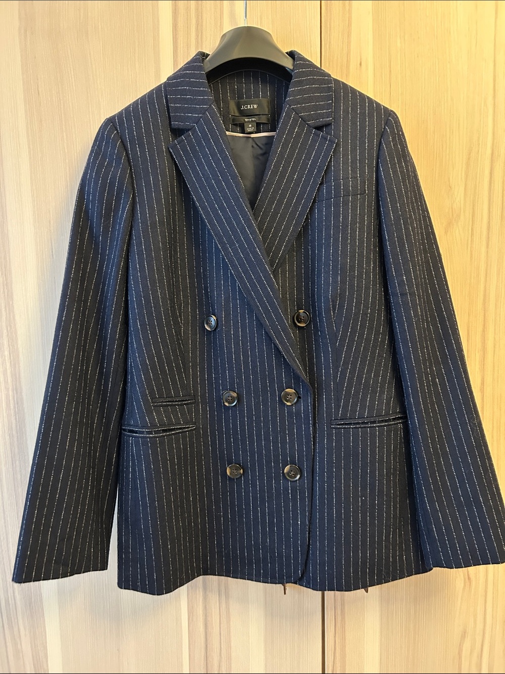 J.Crew Bristol Navy Pinstripe Blazer Size 8 BA451 EUC Tailored Career Jacket